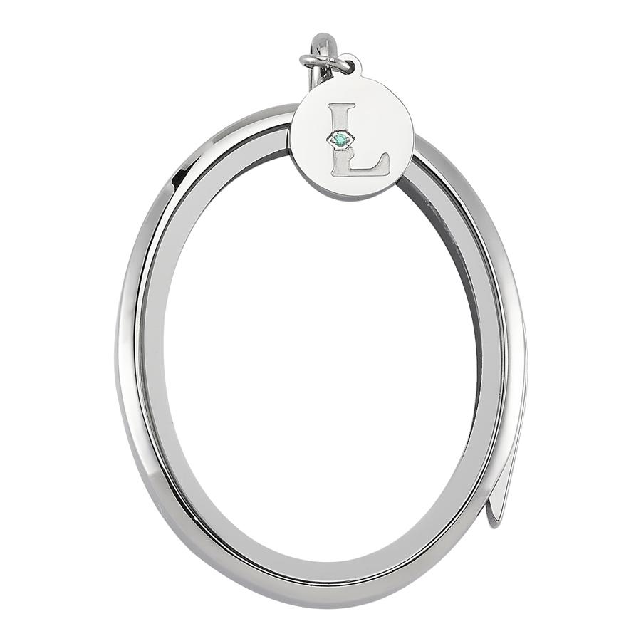 Zirconia- 40 mm- Luzyo - Oval - Silver