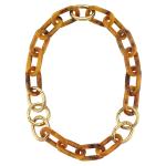 Resin Chunky Necklace - Kahve