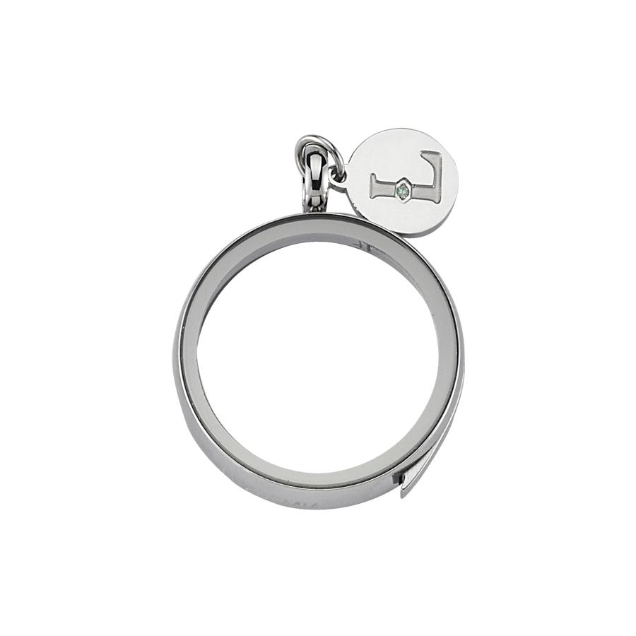 Swarovski Zirconia Logo Tag - Luzyo - 25 mm - Silver - Magnifying