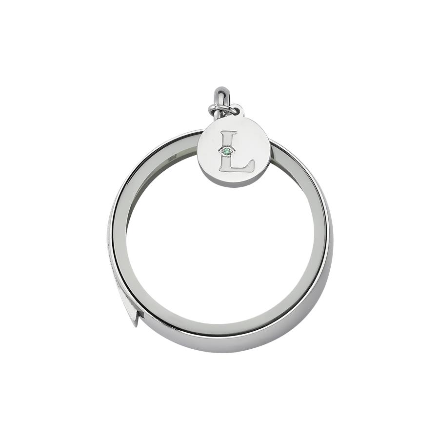 Swarovski Zirconia Logo Tag - Luzyo - 30 mm - Silver - Magnifying