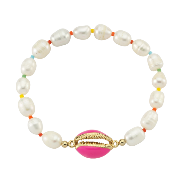 Sea Shell Pearl Bileklik - Pembe