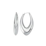 Drop Hoop Earring - White