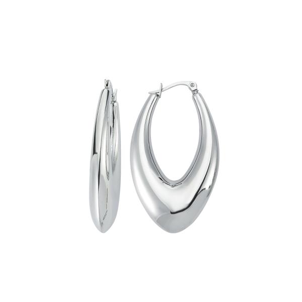 Drop Hoop Earring - White