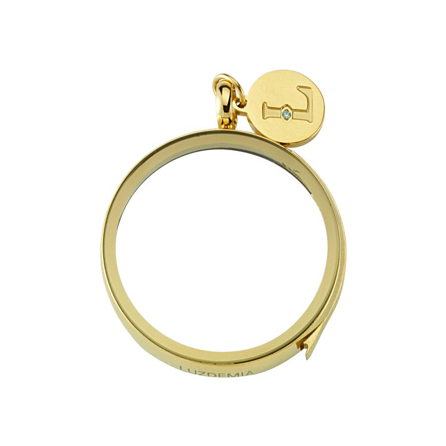 Swarovski Zirconia Logo Tag - Luzyo - 25 mm - Gold - Magnifying