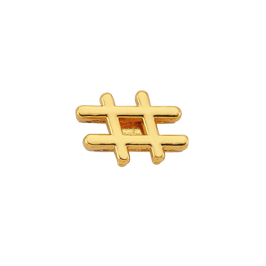 Slider Charm Hashtag - Gold