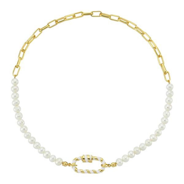 Locker Pearl Chain Necklace