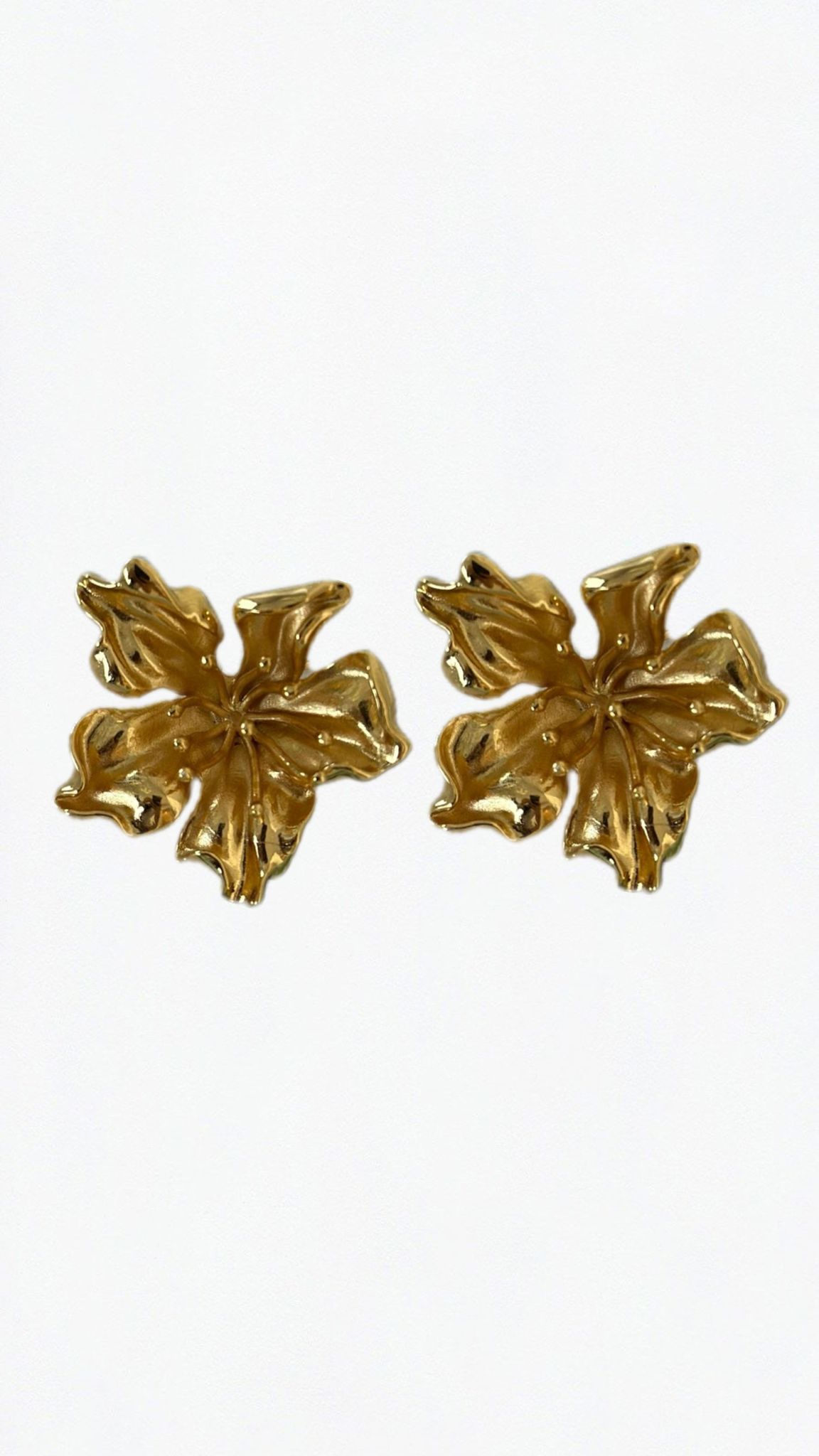 Gold Fleur Küpe
