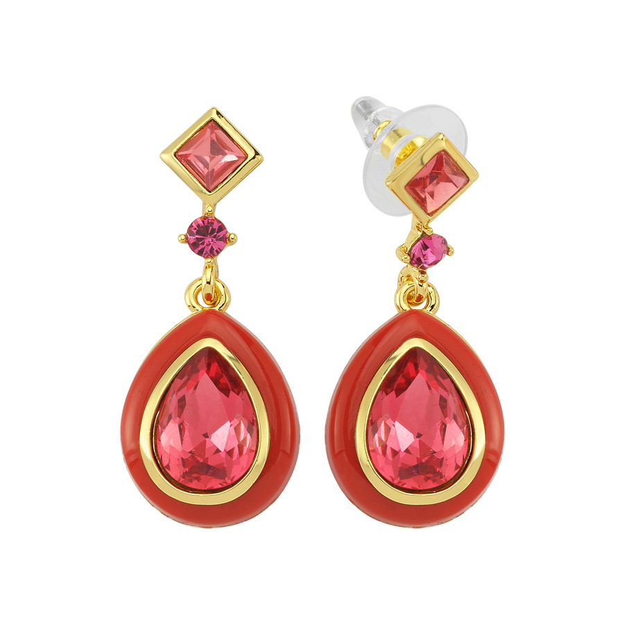 Pear Drop Resin Earring - Red