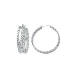 Double Twisted Hoop Earring - White