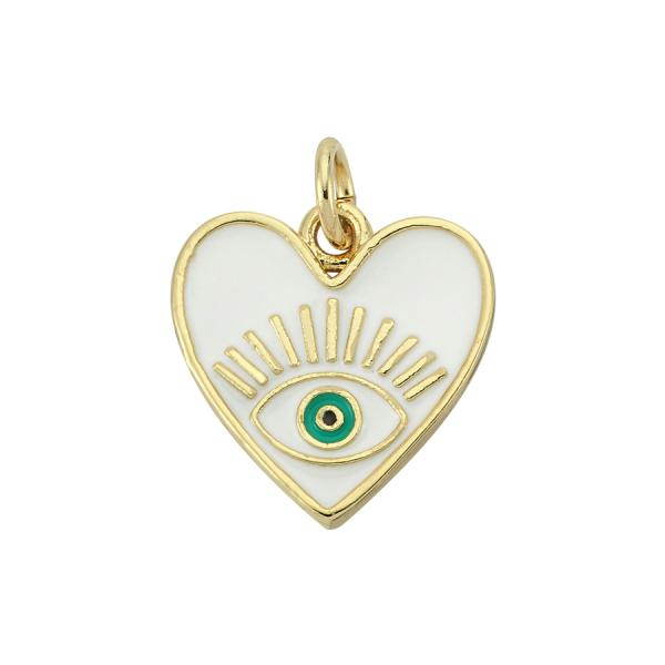 Evil Eye Heart Charm