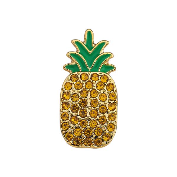 Slider Charm Ananas Taşlı - Altın
