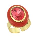 Oval Resin Ring - Red