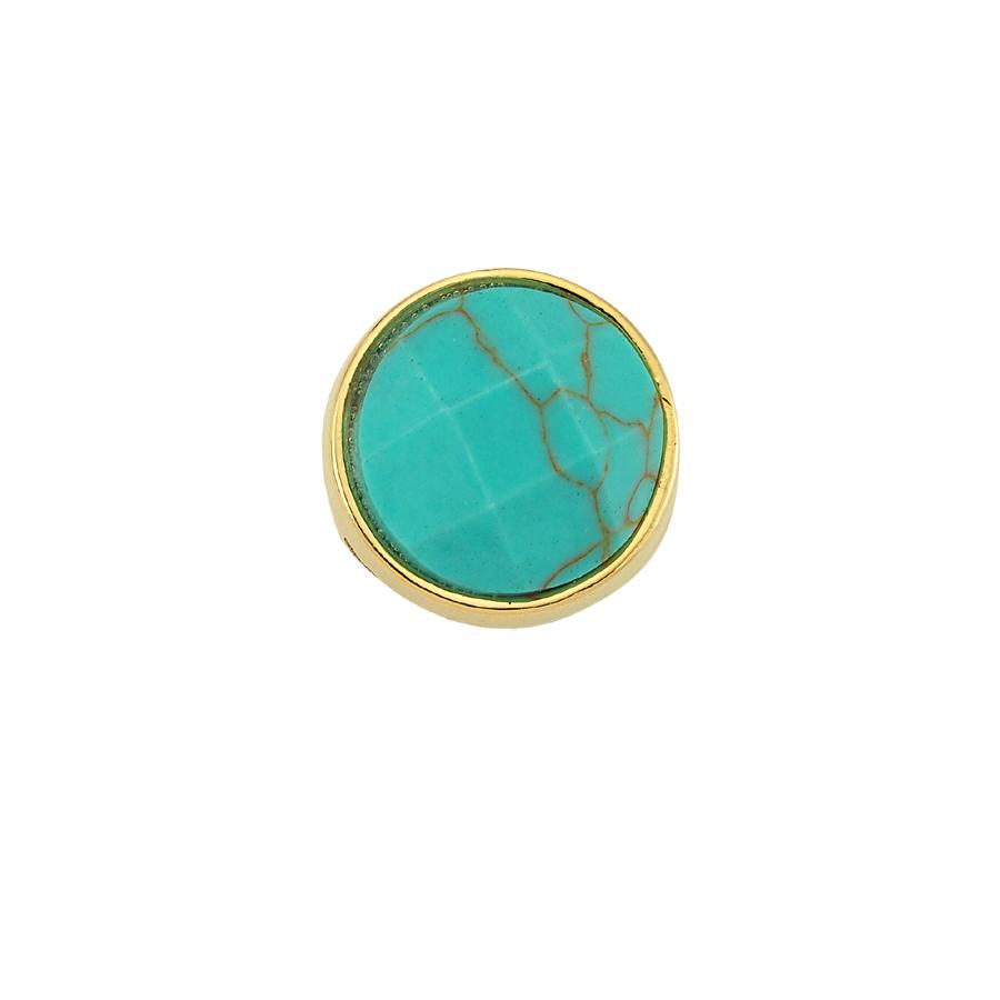 Slider Charm Turkuaz Taş - 2 - Gold