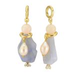 Turquoise Pearl Charm Earring