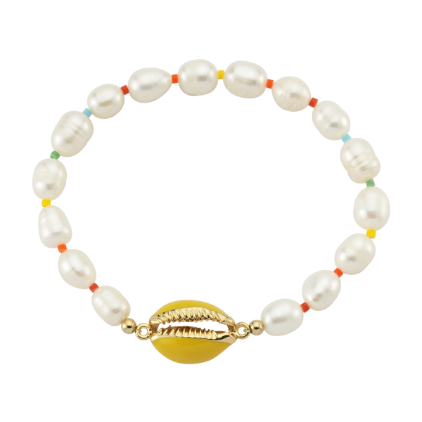 Sea Shell Pearl Bileklik - Sarı
