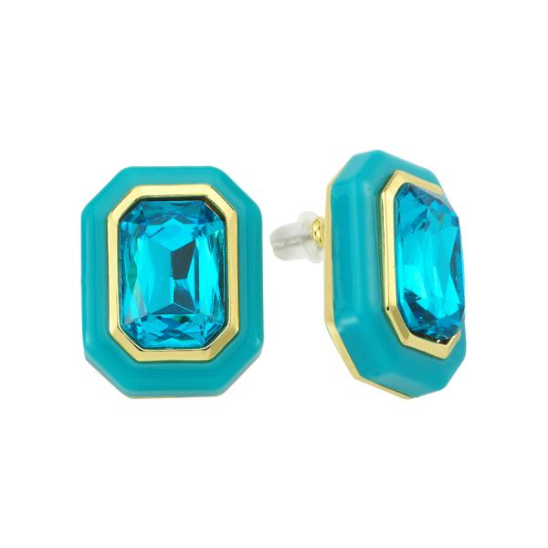 Rect. Resin Earring - Blue