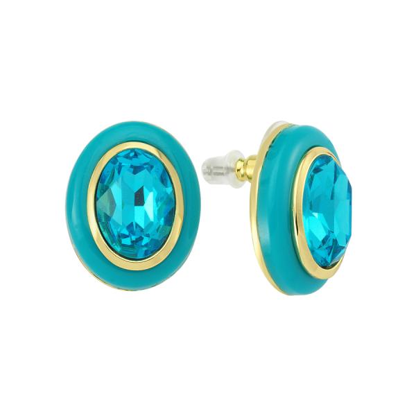 Oval Resin Earring - Blue