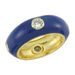 Enamelled Ring With CZ - Mavi
