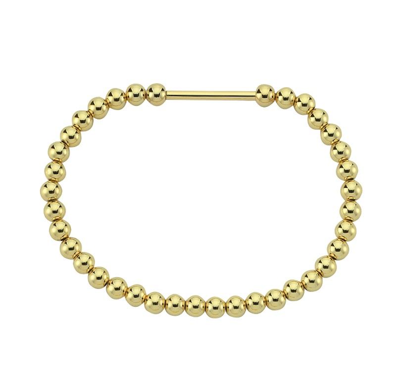 Bar Bead Bracelet - 5mm - Gold