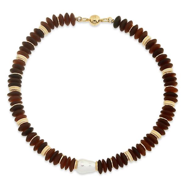 Ox Sea Shell Pearl Neck