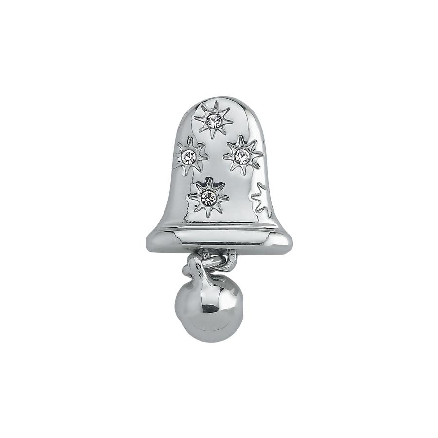 Slider Charm Christmas Bell - Silver