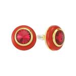 Round Resin Earring - Red