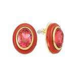 Oval Resin Earring - Red