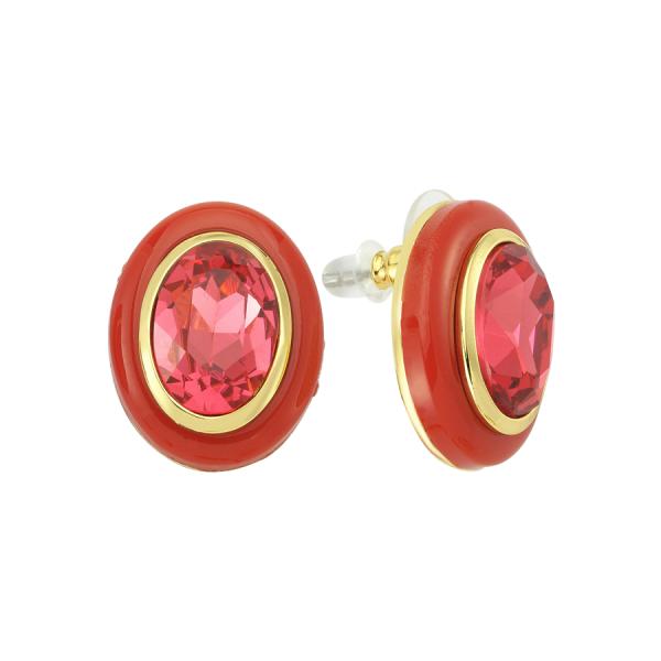 Oval Resin Earring - Red