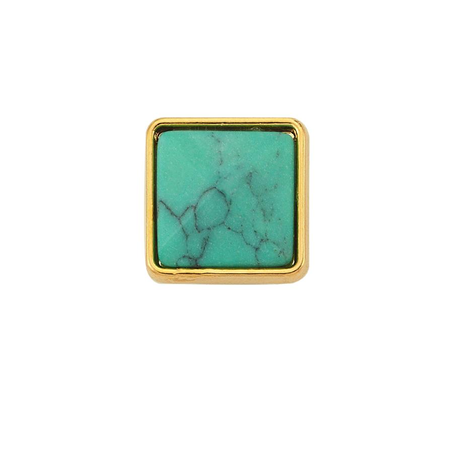 Slider Charm Turkuaz Taş - 1 - Gold