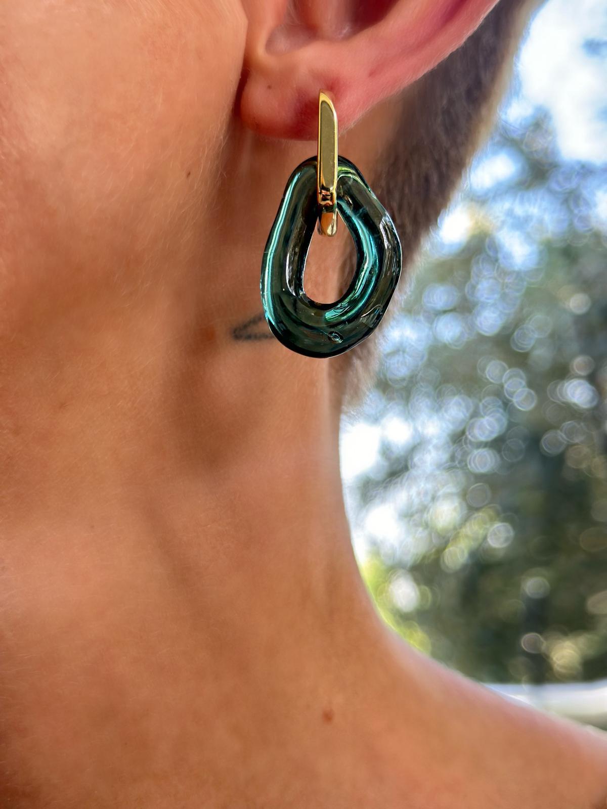 Green Stones Earring