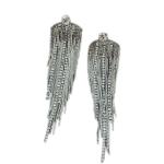 Silver Diamond Dangling Earring